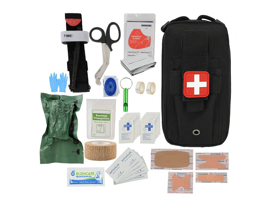 Kit De Emergência, Equipamento Multifuncional De Sobrevivência Ao Ar Livre, Kit De Primeiros Socorros Tático Cuich (preto)