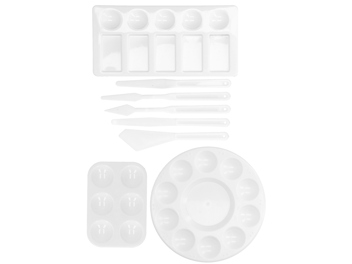 Conjunto De 8 Paletas E Espátulas De Plástico Para Pintura, Fácil Limpeza E Reutilizável, Ferramentas De Pintura À Água