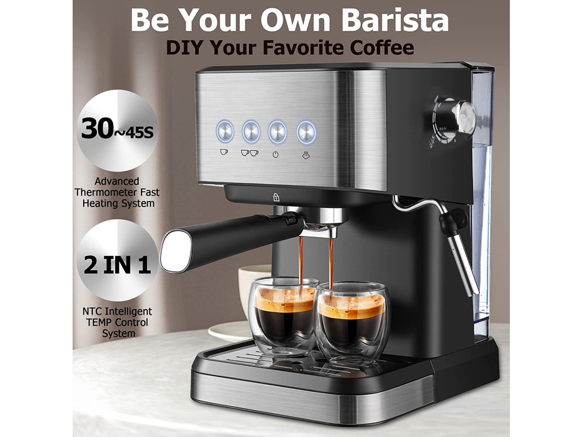 Máquina De Café Italiana Laxiscreed Com Alta Pressão E Espuma De Leite Semiautomática 1050w