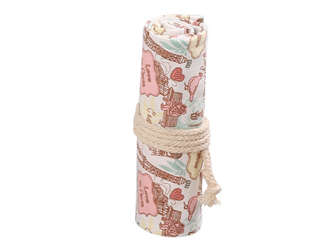 Funda Roll Up Para Lápices Con 36 Slots Canvas Capacidad Grande Durable Portátil Niños Niñas