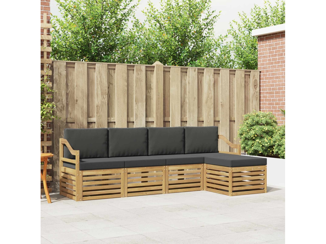 Vidaxl Conjunto De Sofás Para Exterior 5 Pcs Branco E Antracite