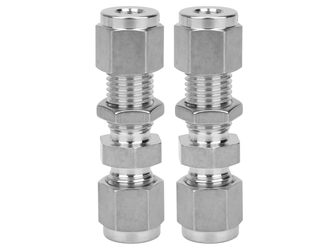 Conector De Parede De Acero Inoxidable 316 Con Doble Ferrula, Unión De Montaje Para Diámetro 1/4 Pulgada, 2 Piezas
