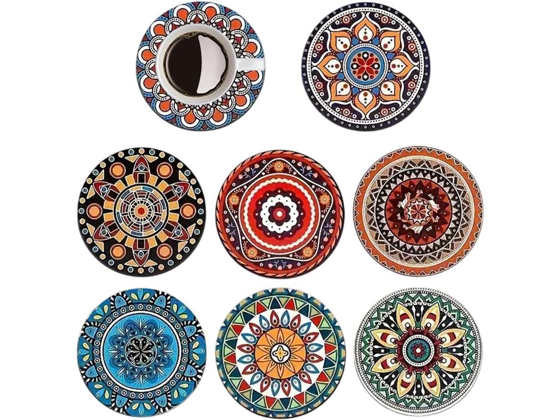 Conjunto De 8 Porta-copos De Madeira