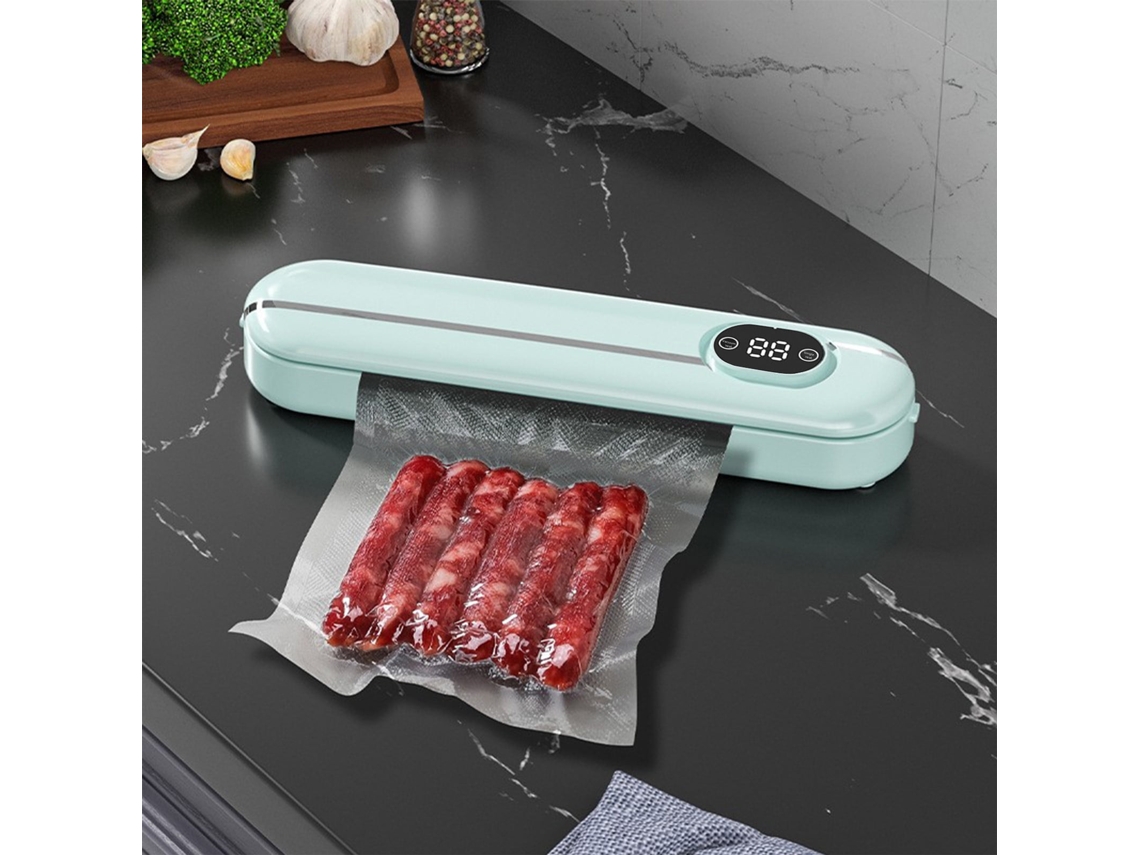 Máquina De Vácuo Automática Recarregável Com Led - Seladora De Alimentos Doméstica Com 10 Sacos De Oferta