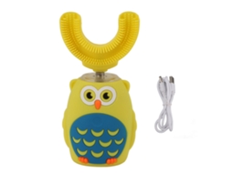 Escova de dentes elétrica ultrassônica em formato u usb carregável adorável para crianças amarelo | S/MARCA