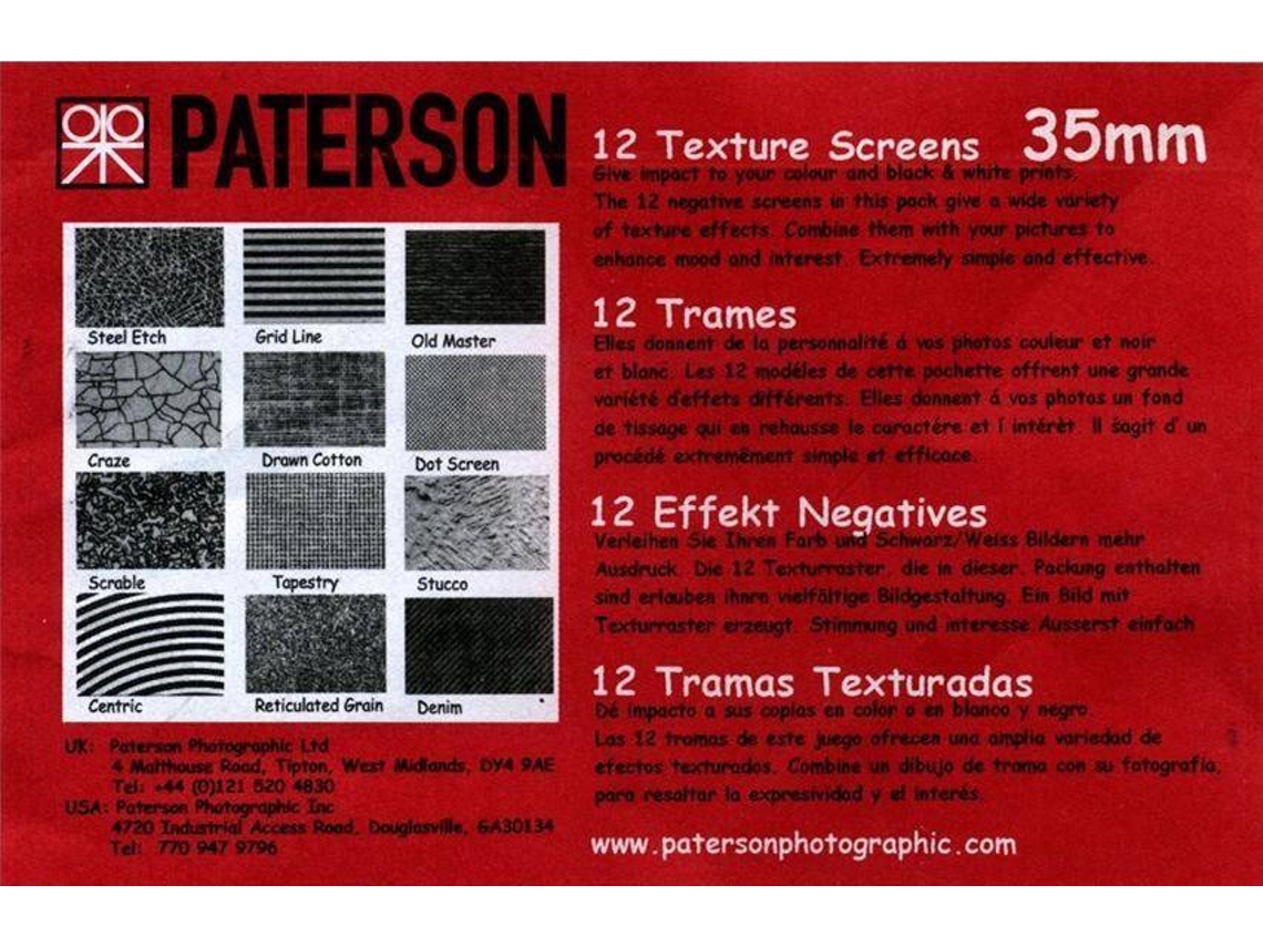 Kit 12 texturas PATERSON p/ efeitos especiais