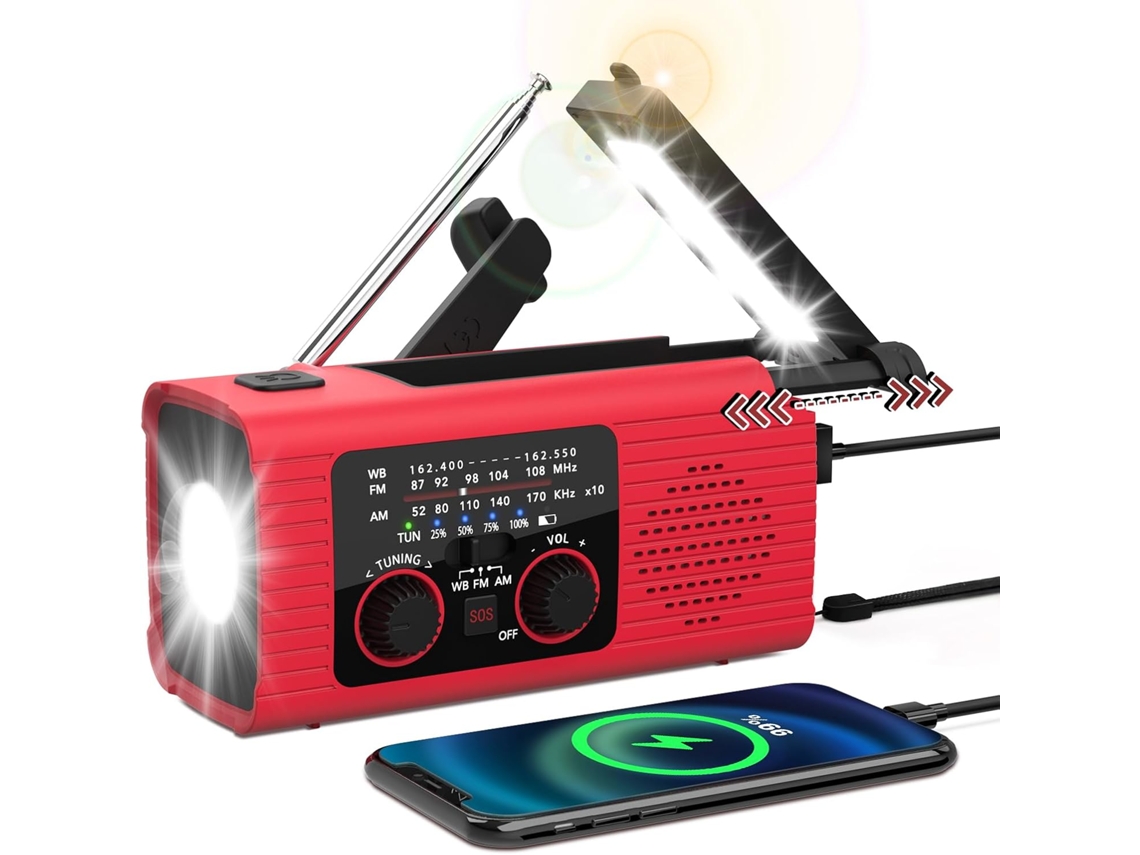 Rádio de Manivela com Múltiplas Opções de Carregamento AQUAFORGE