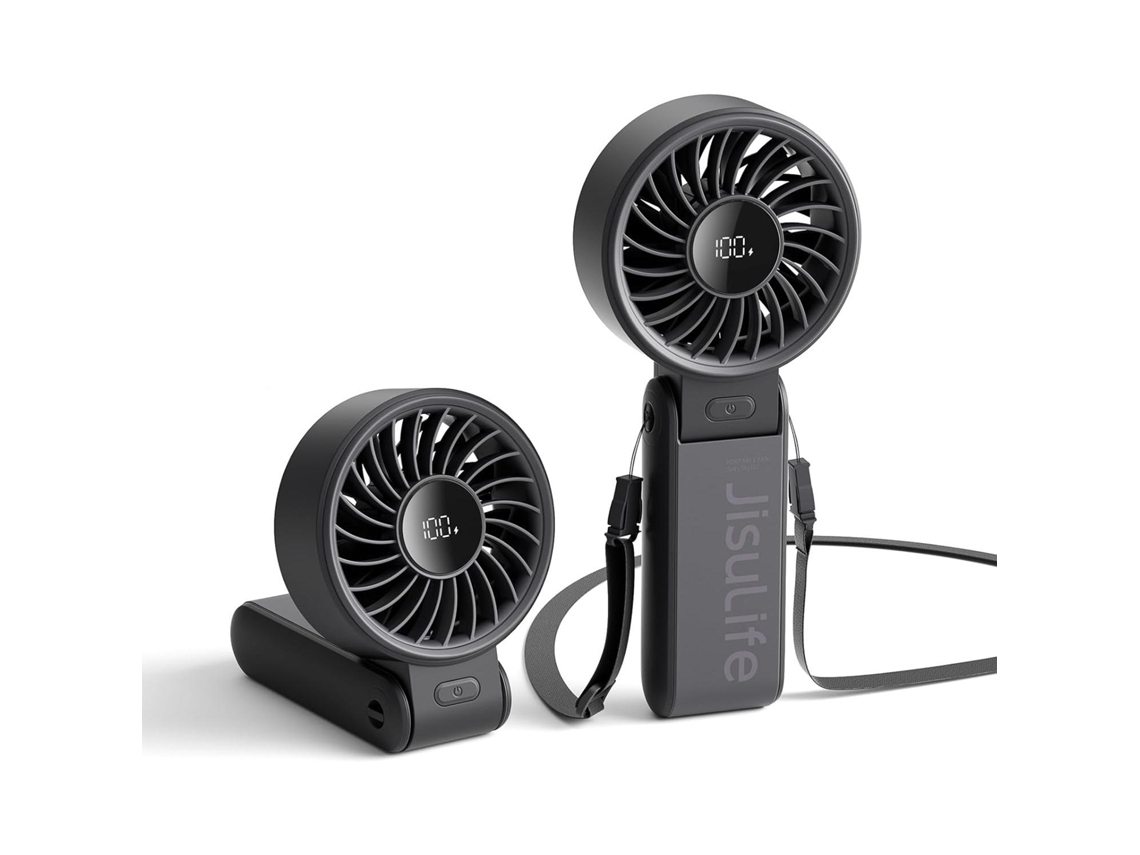 Ventilador de Pescoço MDUG, visor digital, sem hélices, portátil, recarregável USB