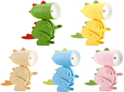 Lurelia Abajur Infantil Em Forma De Dinossauro 5 Peças Com 2w Para Bebé E Crianças
