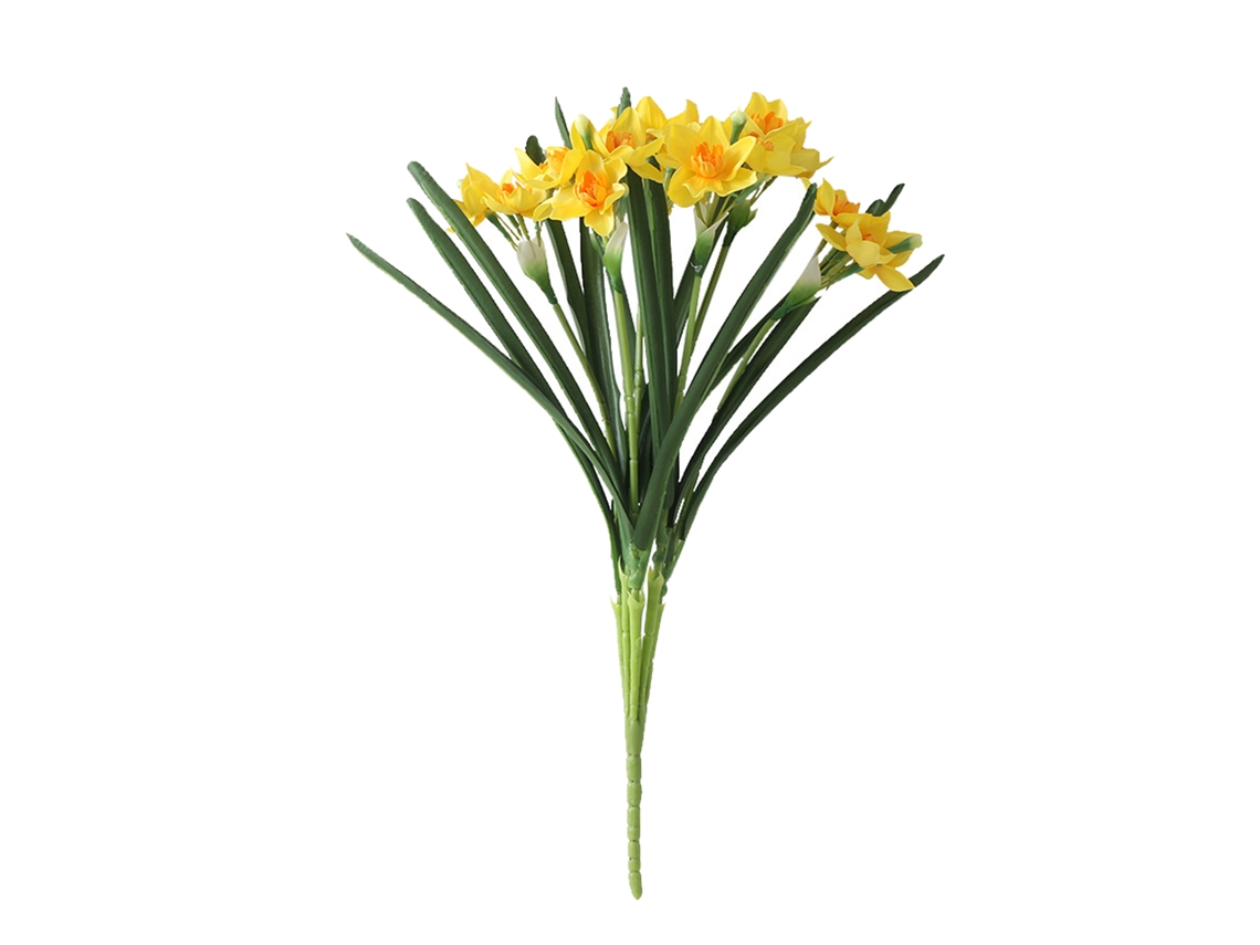Ramo Flores Artificiais Laranja Core Narciso
