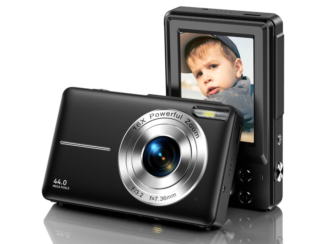 Câmera Compacta Digital TURMIN Dc403 Nível de Entrada de Crianças Presentes Câmera Fhd 44Mp Zoom 16X 2 4 Polegadas Tela Preto