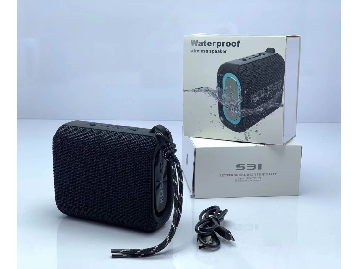 S31 Caixa Bluetooth Portátil IPX7 Pode Andar de Banheiro Preto ZSANFS | ZSANFS