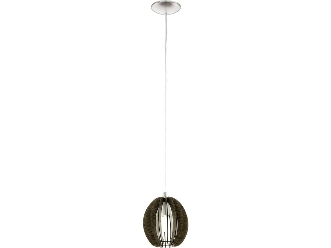 Candeeiro Suspenso EGLO 190 Cossano (Castanho - E14 - 1 x 40 W - Madeira e Aço)