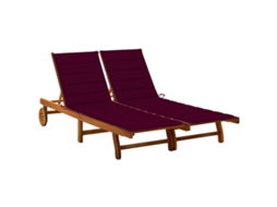 Sunlounger, Sunloungers Vidaxl Vermelho Madeira De Acácia (200 X 123 X 85 Cm)