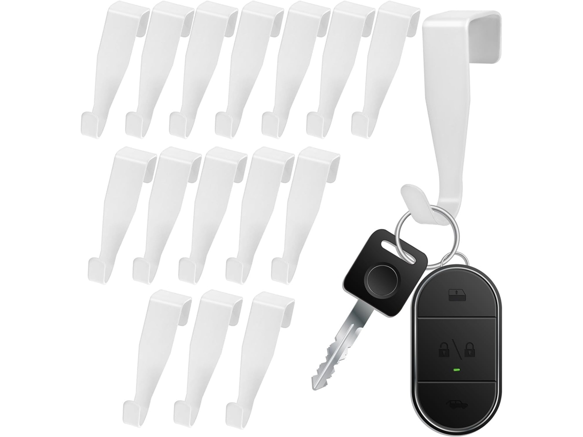 Conjunto De 16 Ganchos Para Porta Em Aço Carbono Branco Uonlytech, Com Alta Capacidade De Carga E Acabamento Em Pintura