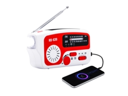 Rádio Emergência Am/fm Manivela Solar Lanterna Led Portátil