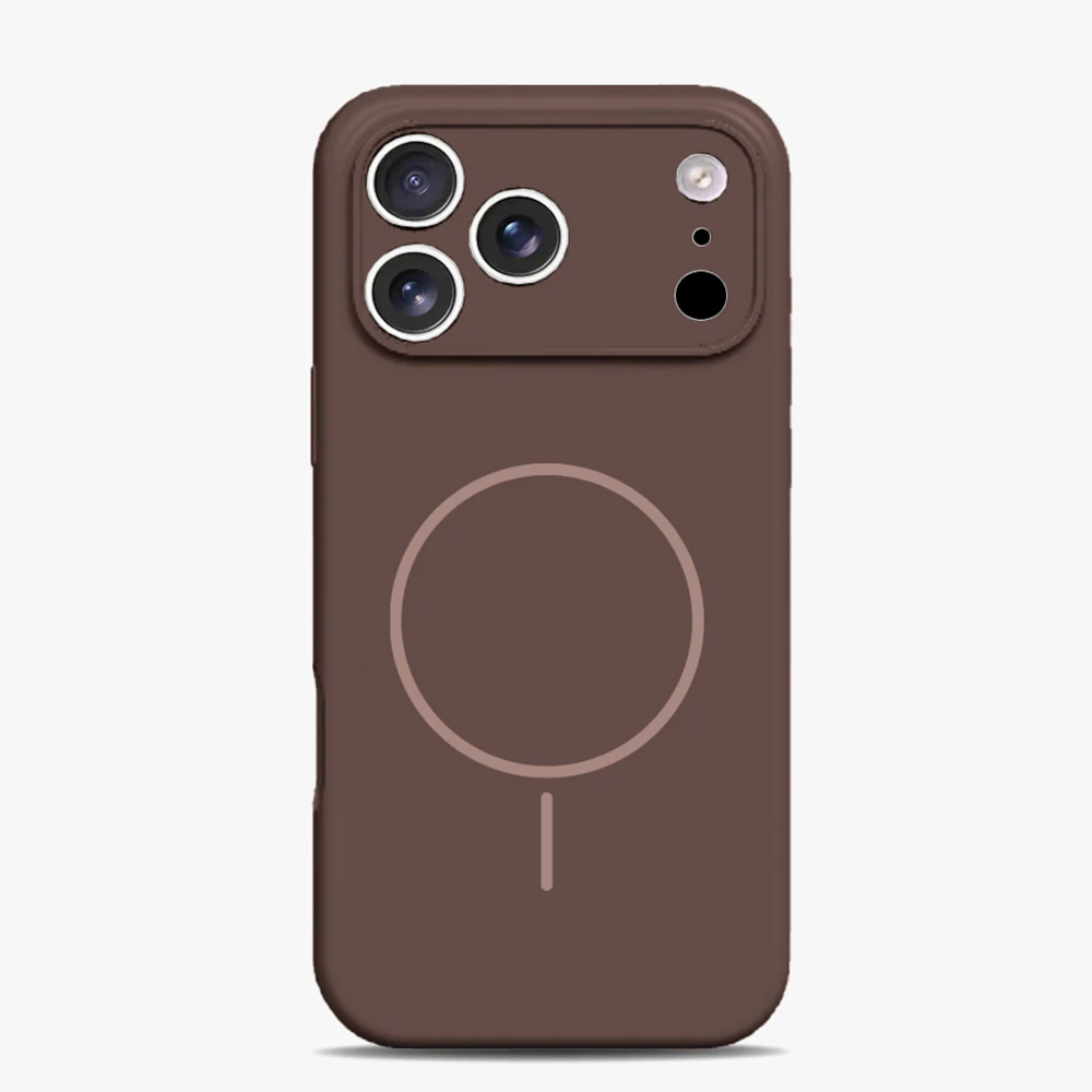 Capa De Celular Magsafe Em Silicone Líquido (marrom, Compatível Com Iphone 17)