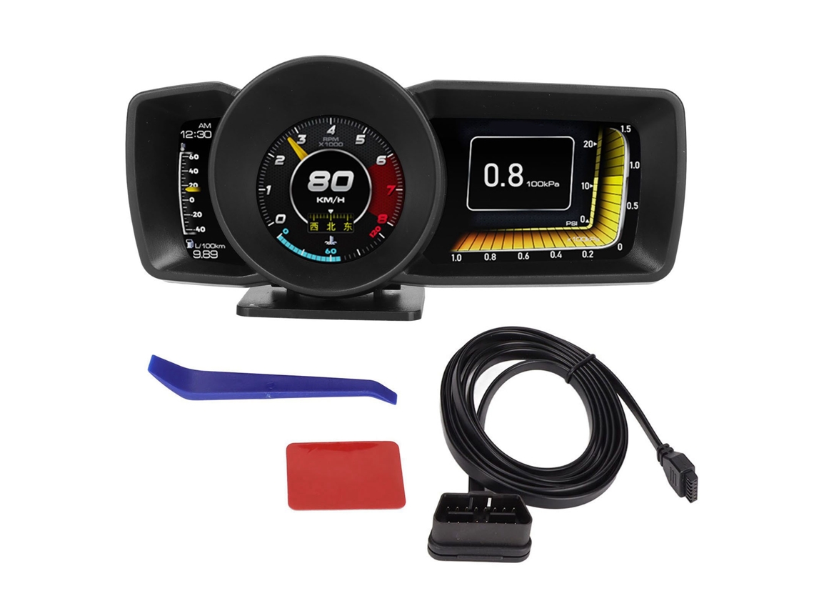 Display Car Hud Obdii Gps 3 Lcd Com Alarme De Velocidade
