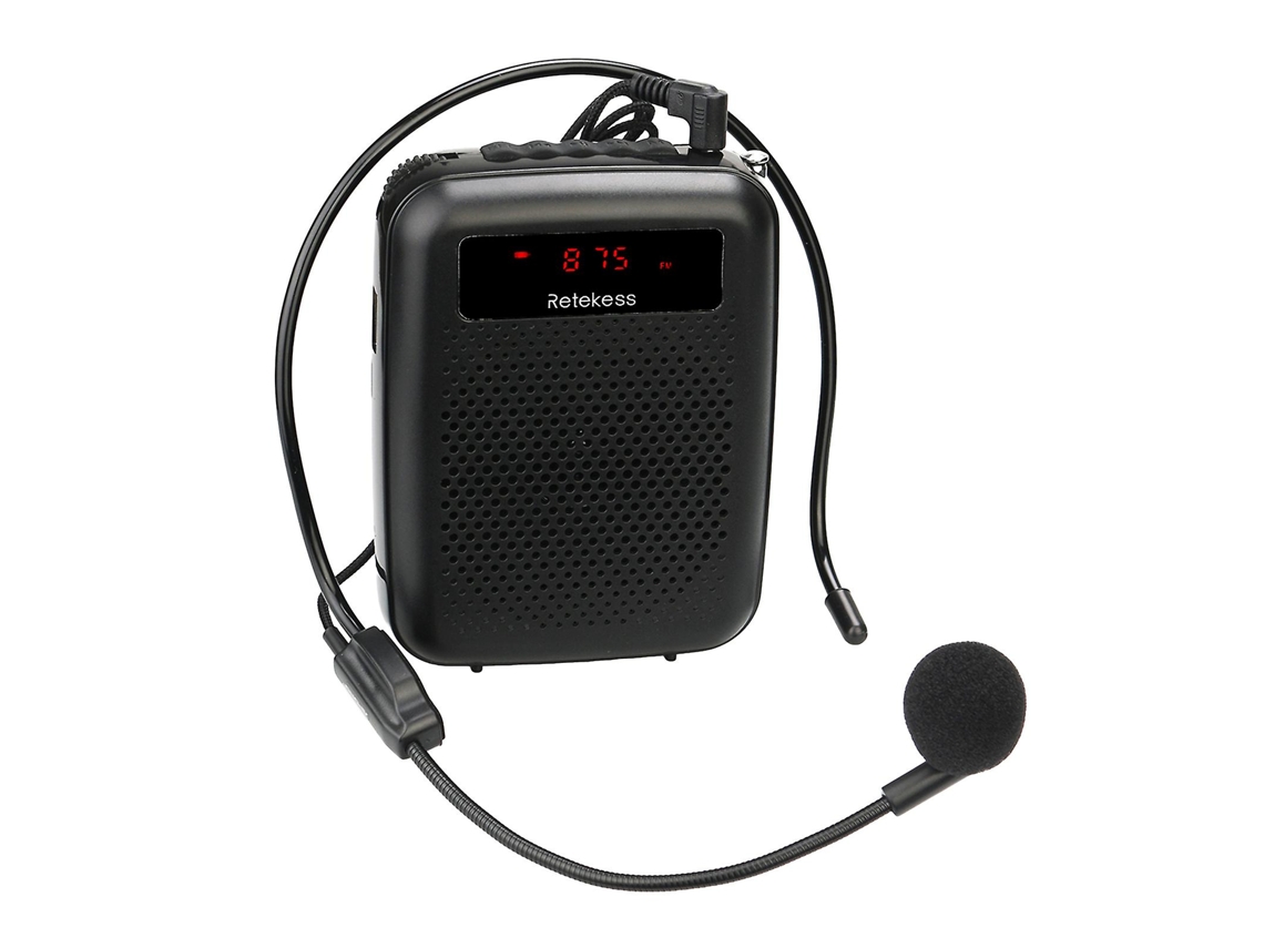Retekess Pr16r - Amplificador de voz multifuncional com display digital, mini microfone portátil ABS de 12 W, alto-falante megafone para professores, Slowmoose