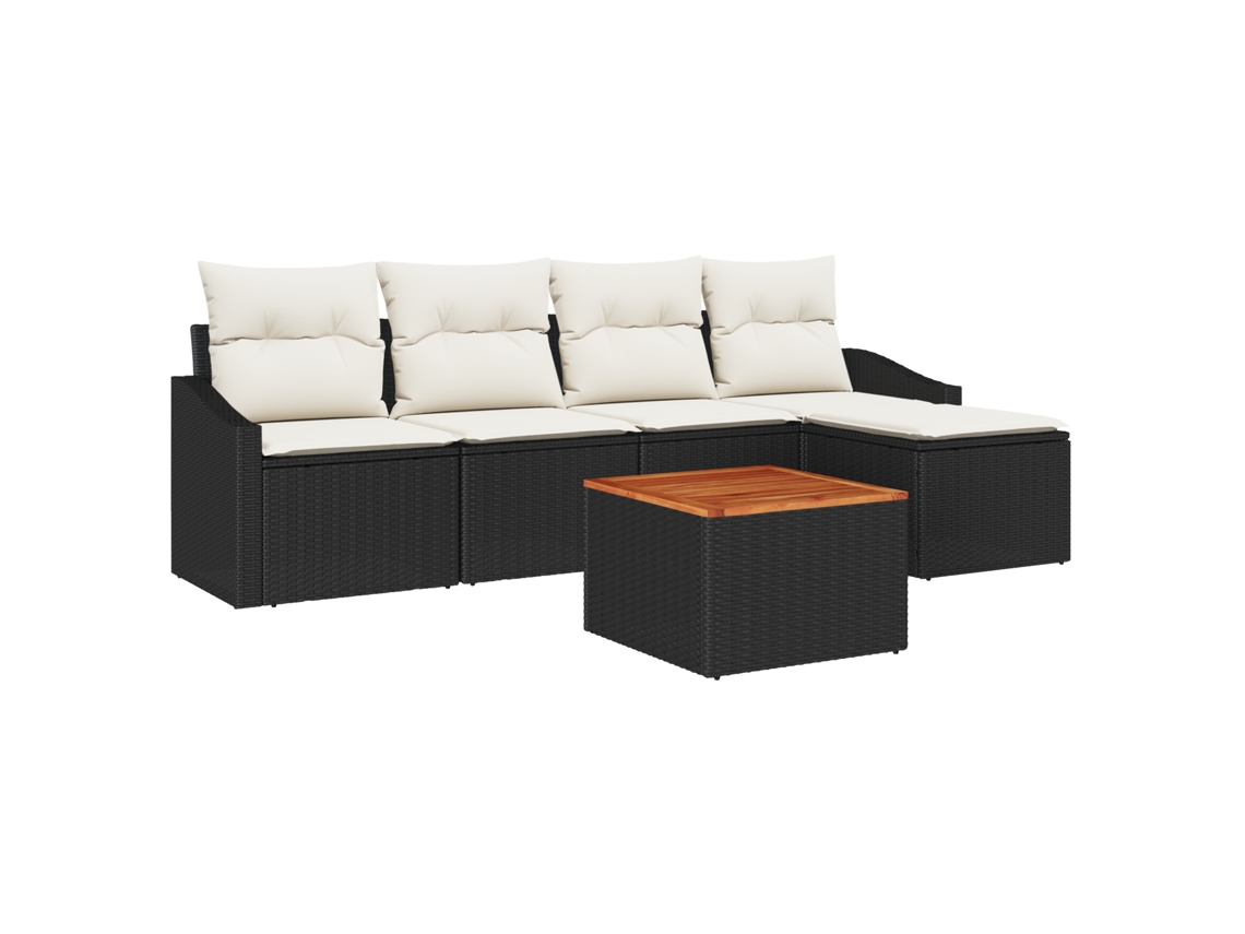 Conjunto 6 Conjunto Modular Vidaxl Preto Vime Pe (55 X 55 X 37 Cm)