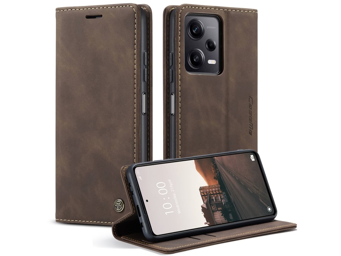 Capa De Celular Anti-queda Estilo Retrô Em Couromarrom - Redmi Note 8 Pro