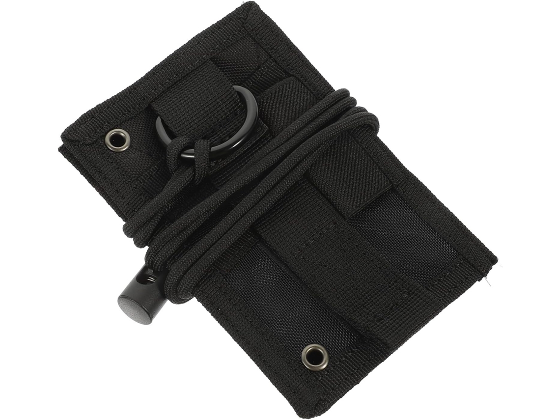 Porta Crachá Oxford Preto, Durável E Leve, Com Gancho Tático, Porta Cartões De Identificação Multiuso E De Estudante