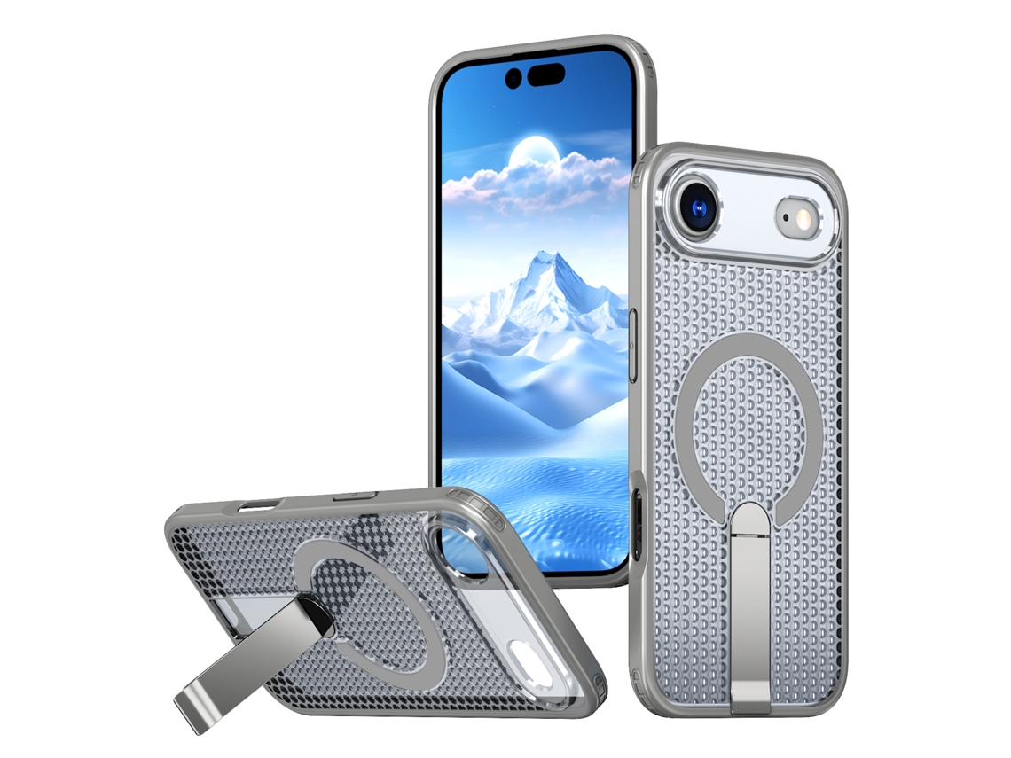 Capa Para Celular Compatível Com Iphone 17/air, Com Sistema De Resfriamento E Ventilação, Fixação Magnética E Suporte Integrado. Design Criativo E Res