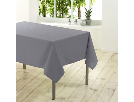 Toalha de Mesa Retangular Lisa Essentiel Cinza 200 Cm DOUCEUR D'INTERIEUR