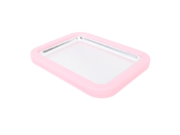 Fabricador de sorvete instantâneo em rolo com panel de liga de alumínio diy para sorvete gelato iogurte congelado rosa S/MARCA