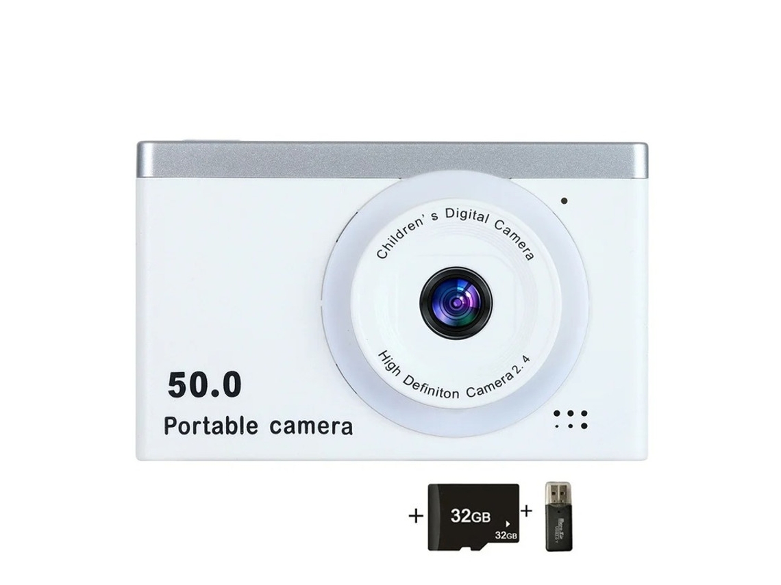Câmera digital compacta Yizhood 4K HD de 24 polegadas com luz branca e capacidade de 32g