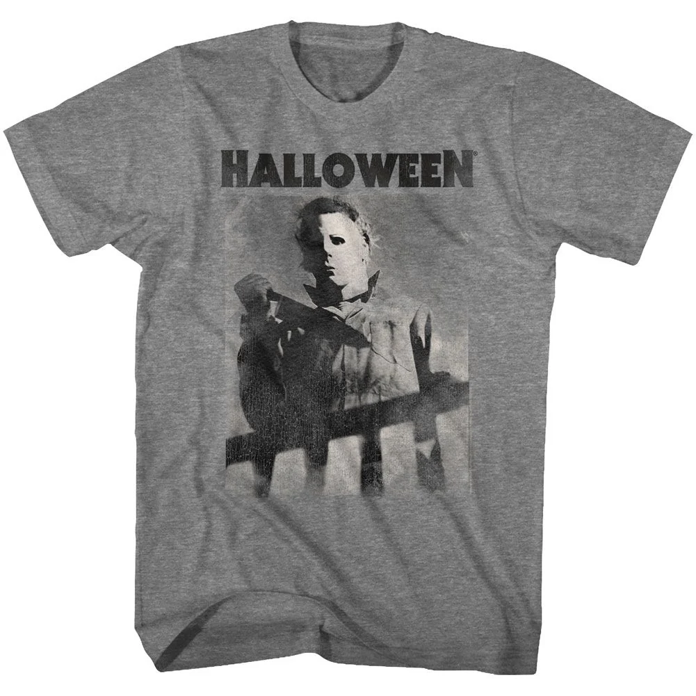 Unisex Adult T-shirt Rockinstone Halloween Mikefade Heather Graphite Sizexl