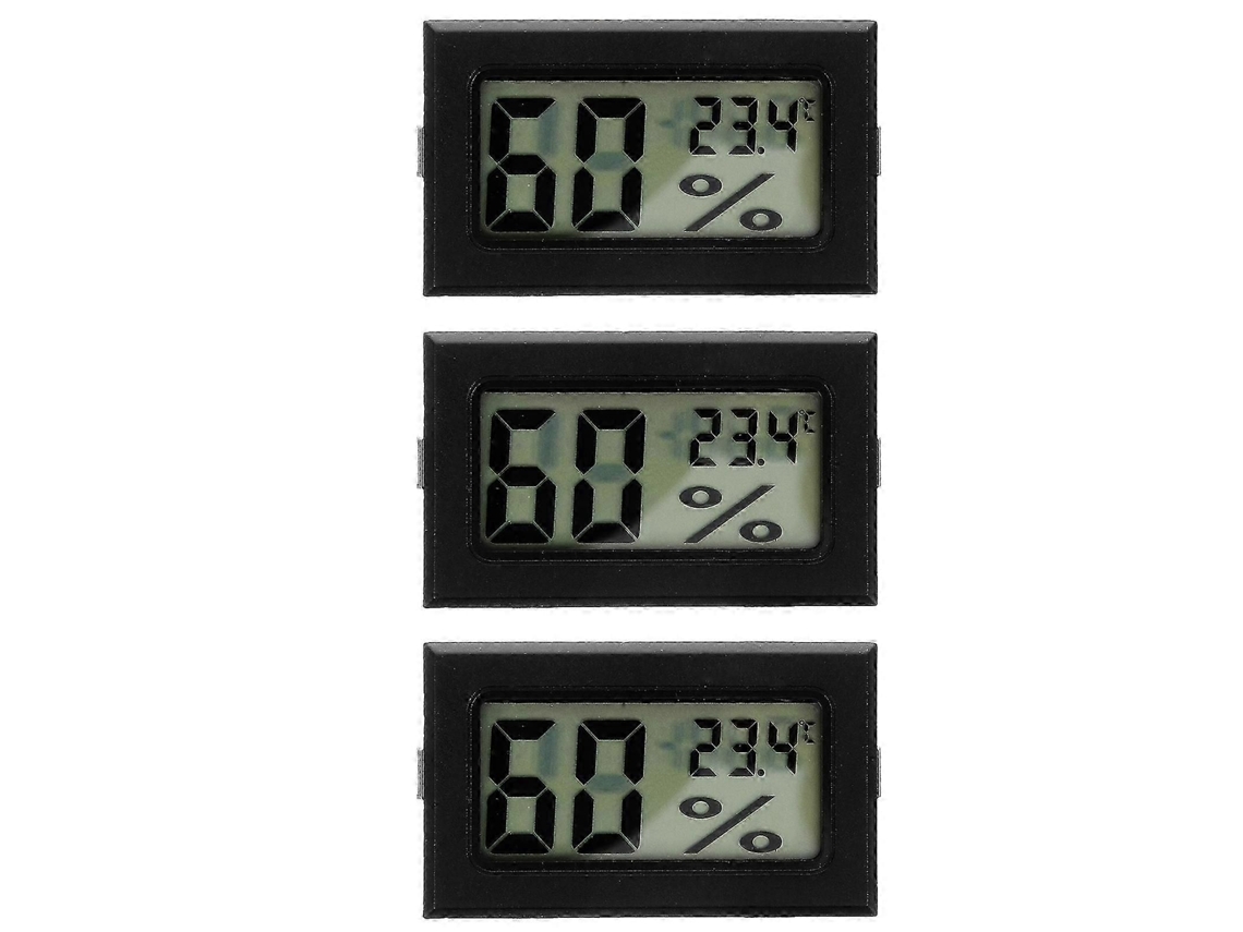 Conjunto De 3 Mini Termômetros E Higrômetros Com Display Digital Para Ambientes Internos