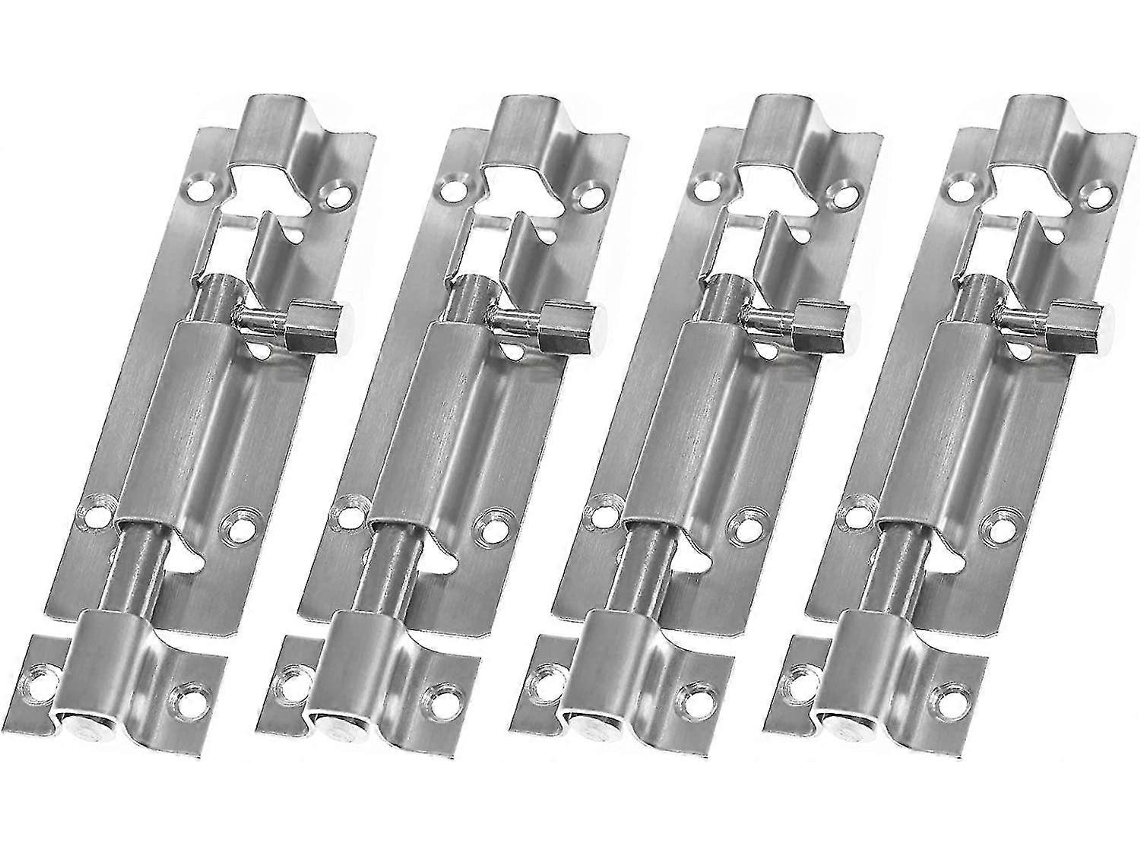 4 Peças de Pestillo Deslizante de Segurança para Portas 4 Polegadas/100mm Aço Sólido Grosso Resistente Anti corrosão Fácil Instalação