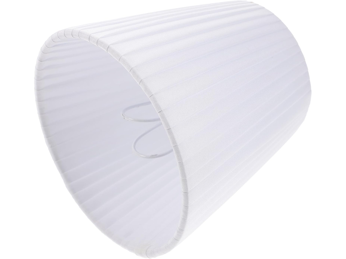 Abajur De Mesa Em Tecido Branco Com Cúpula Plissada Para Quarto.