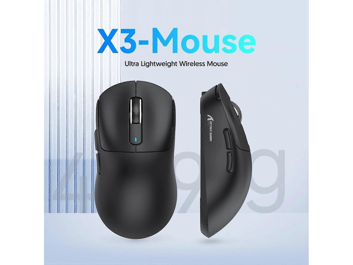 Rato Gamer Semi Fio Leve X3 Com 3 Modos, 2.4g Usbc, Bluetooth, 26k Dpi, Sensor Óptico Paw3395 Para Pc, Laptop, Win, Mac, Ratos E Trackball Slowmoose