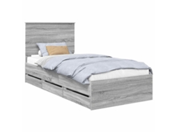 Estrutura da Cama com Gaveta Cinza Sonoma 90 X 190 Cm MAISON EXCLUSIVE