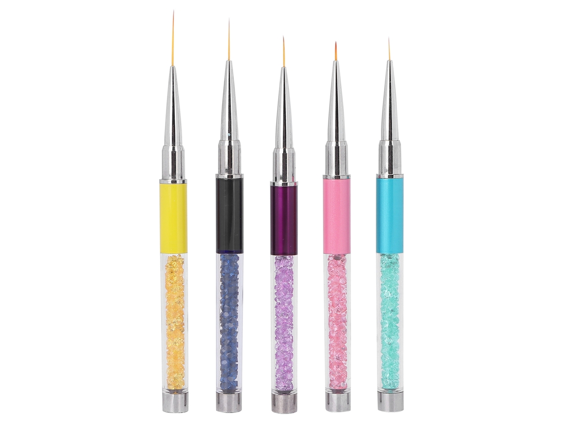 5pcs Pinceis Para Arte De Unhas Liner Pincéis De Desenho E Pintura Com Ponta Para Manicure Profissional