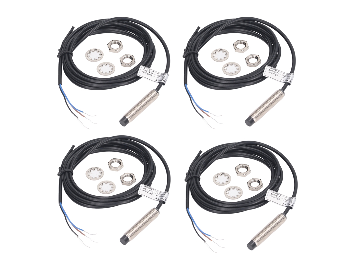 4 Conjuntos de Interruptores de Proximidade Indutivos 8mm PNP 3 Cabos Nc 6 36vdc