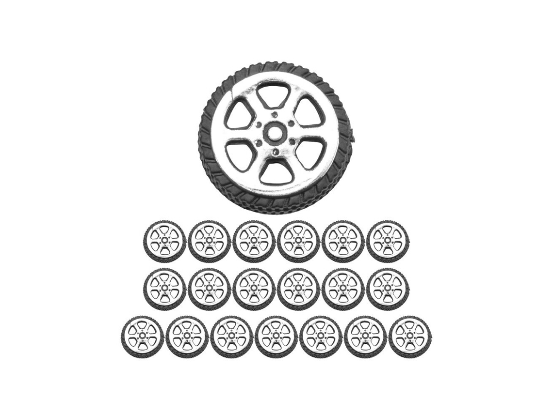 20 Rodas Plásticas Para Modelos De Automóveis E Camiões (brinquedos) – Eixo De 2mm – Dimensões: 20mm X 6mm_yua