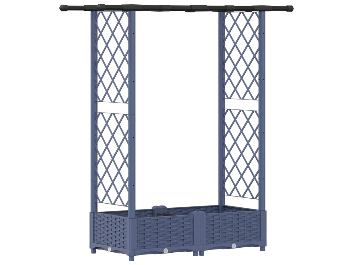 Conjunto 1 Canteiro De Jardim Elevado Vidaxl Cinzento Polipropileno (122,5 X 40 X 121 Cm)