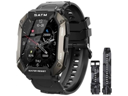 Smartwatch Masculino A137 Preto Monitor De Pressão Arterial, Frequência Cardíaca, Pedômetro Resistente À Água Até 5 Atm Ly Ebike
