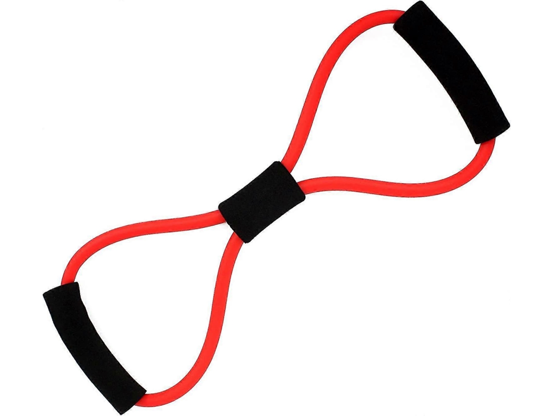 Rebe-banda De Resistencia Para Ejercícios Fitness Com Manoplas De Espuma E Sistema De Bloqueio Central Tamanho 40x13cm Vermelho