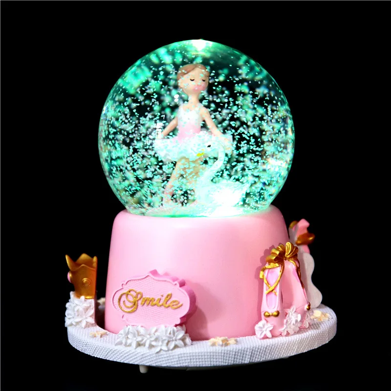 Caixa de Música Bola de Cristal com Bailarina, Presente para o Dia Dos Namorados MDUG (estilo 2)
