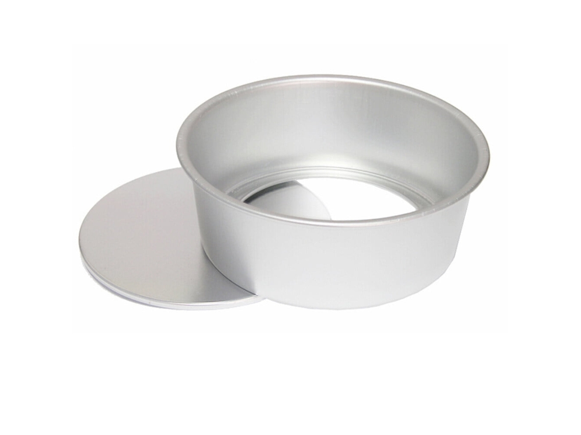 2 Moldes De Assar Bolo De Chocolate De Alumínio Anodizado Redondo, 5 Polegadas, Base Removível (prateado)