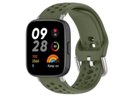 Bracelete para Redmi Watch 3 Esportivo Silicone com Fivela Prateada Verde exército XIAOMOYU