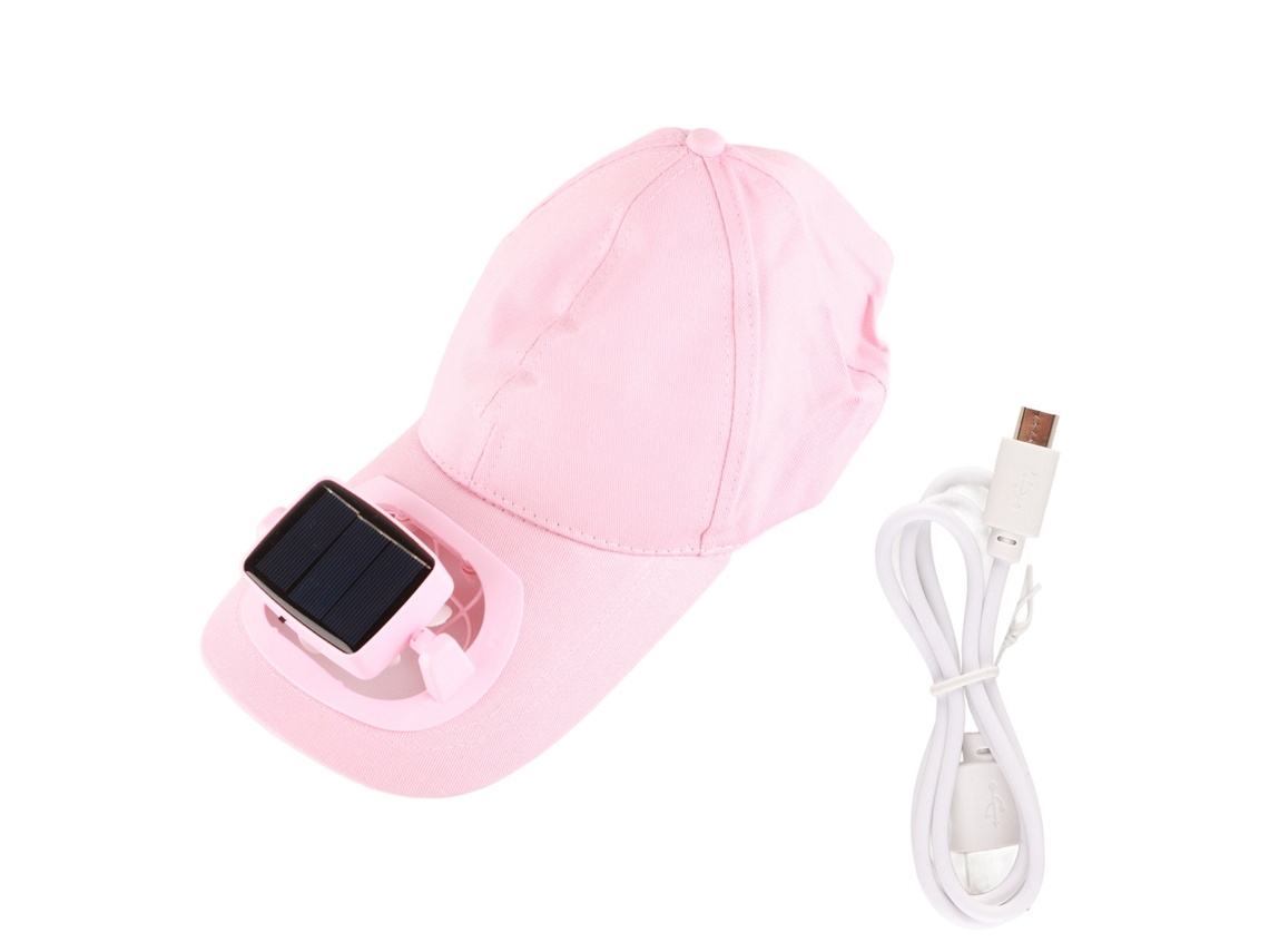 Chapéu com ventilador solar, ajustável, recarregável por USB (recarregável por energia solar, ajustável)
