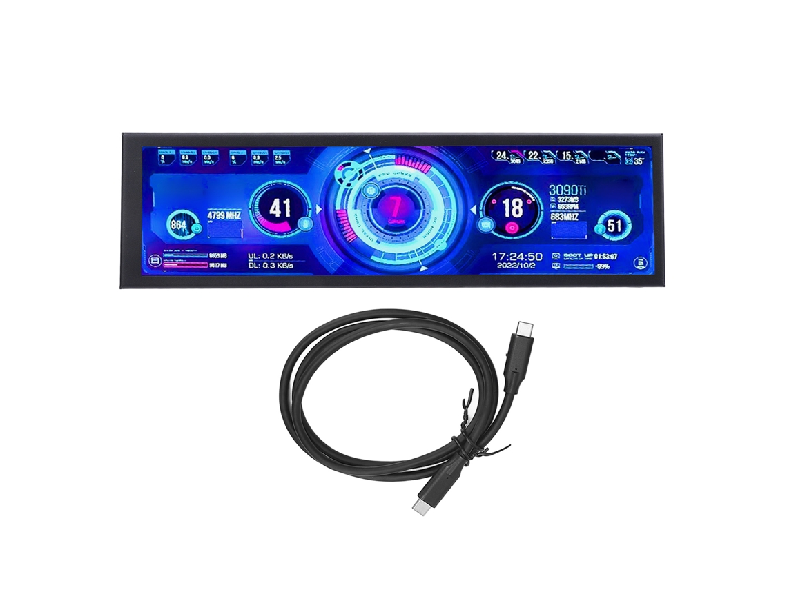 Monitor Portátil EOOCOO com Exibição de Temperatura e Tela Secundária