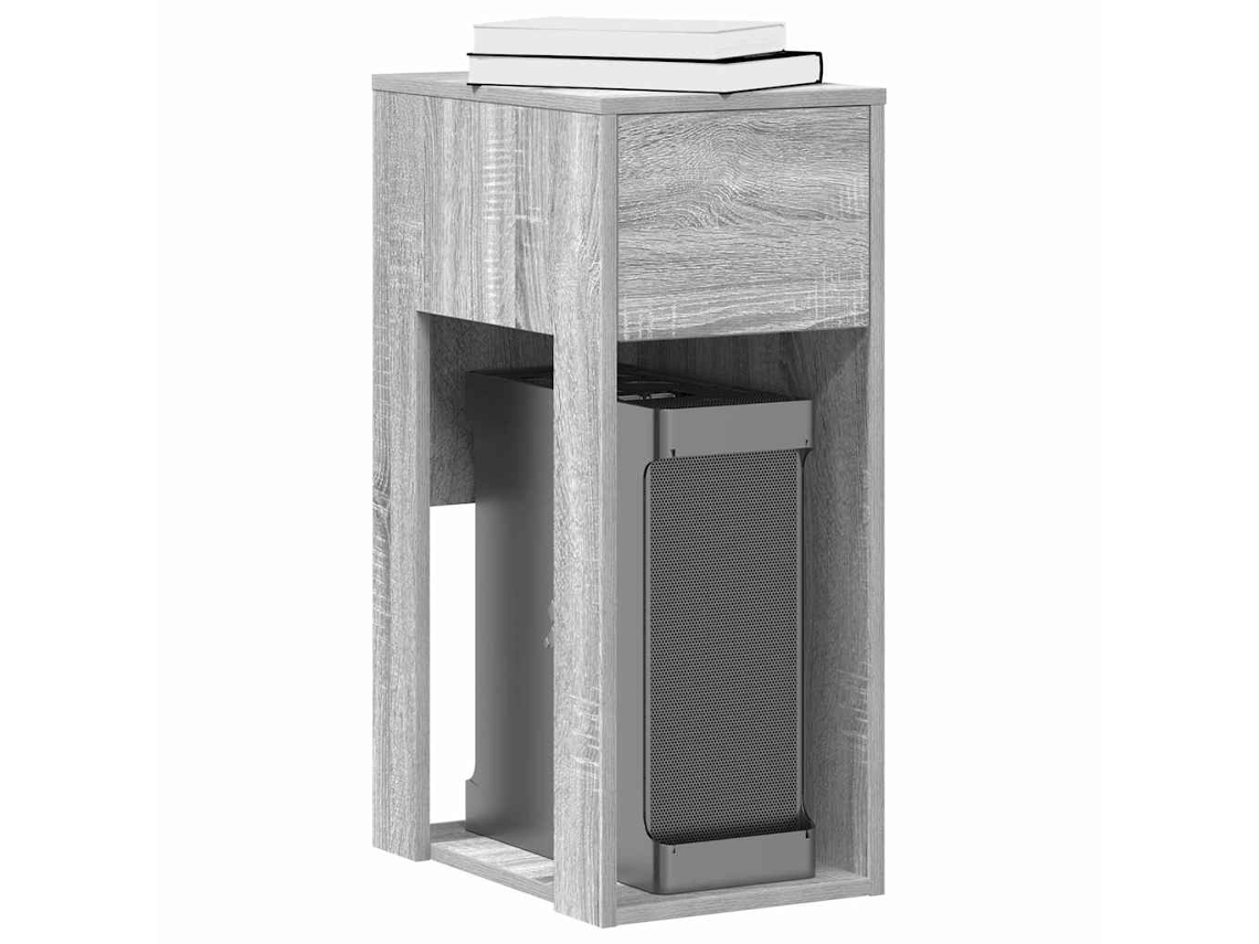 Vidaxl Suporte Torre De Computador Com Gaveta 30x44x74 Cm Cinza Sonoma