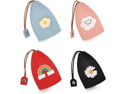 Caixa De Chaveiro Fofa Com 4 Peças, Porta-chaves Portátil Para Chaves De Carro, Bolsa Retrátil Personalizada Para Chaves Com Nuvens, Fl-aquaforge