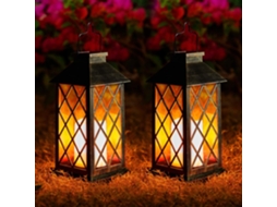 Luminárias solares para jardim, conjunto com 2 unidades, efeito de luz intermitente AQUAFORGE